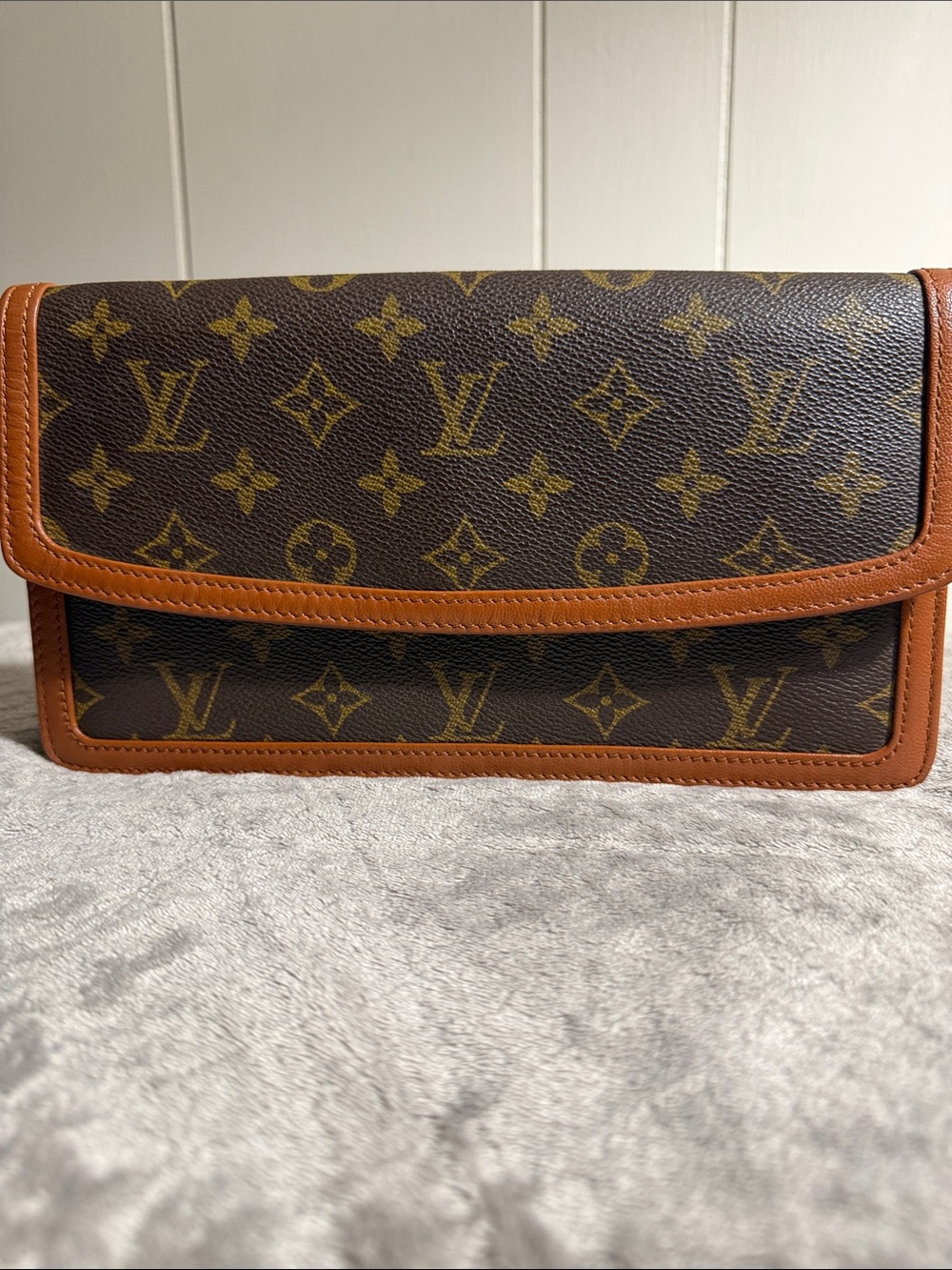 Louis Vuitton Monogram Wallet in Brown and Tan Trim